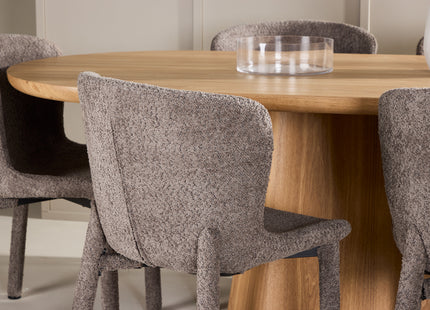 Venture Home Stjärnö & Astoria Ovala Matbord 200 x 90 Nature + Matstolar 2-pack Brun