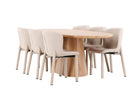 Venture Home Stjärnö & Astoria Ovala Matbord 200 x 90 Nature + Matstolar 2-pack Beige