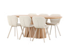 Venture Home Stjärnö & Lilja Ovala Matbord 200 x 90 Nature + Matstolar 2-pack Beige