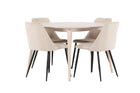 Venture Home Night & Flora Matstolar 2-pack Beige + Runda Matbord ⌀120 Whitewash