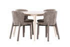 Venture Home Flora & Astoria Runda Matbord ⌀120 Whitewash + Matstolar 2-pack Brun
