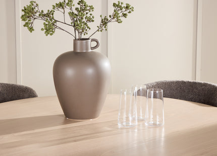 Venture Home Flora & Astoria Runda Matbord ⌀120 Whitewash + Matstolar 2-pack Brun