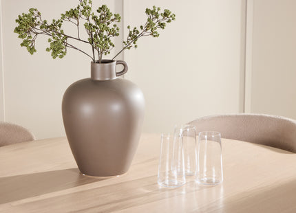 Venture Home Flora & Astoria Runda Matbord ⌀120 Whitewash + Matstolar 2-pack Beige