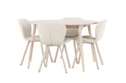 Venture Home Flora & Lilja Runda Matbord ⌀120 Whitewash + Matstolar 2-pack Beige