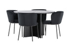 Venture Home Edina & Strada Matstolar 2-pack Svart + Rektangulära Matbord ⌀120 Svart