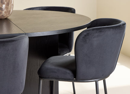 Venture Home Edina & Strada Matstolar 2-pack Svart + Rektangulära Matbord ⌀120 Svart