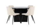 Venture Home Night & Strada Matstolar 2-pack Beige + Rektangulära Matbord ⌀120 Svart