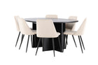 Venture Home Night & Strada Matstolar 2-pack Beige + Rektangulära Matbord ⌀120 Svart