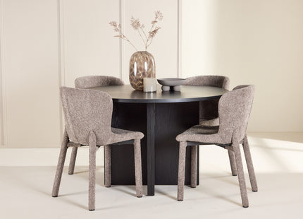 Venture Home Strada & Astoria Rektangulära Matbord ⌀120 Svart + Matstolar 2-pack Brun