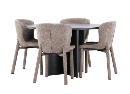 Venture Home Strada & Astoria Rektangulära Matbord ⌀120 Svart + Matstolar 2-pack Brun