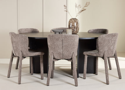 Venture Home Strada & Astoria Rektangulära Matbord ⌀120 Svart + Matstolar 2-pack Brun