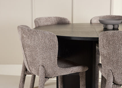 Venture Home Strada & Astoria Rektangulära Matbord ⌀120 Svart + Matstolar 2-pack Brun