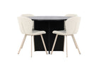 Venture Home Strada & Lilja Rektangulära Matbord ⌀120 Svart + Matstolar 2-pack Beige