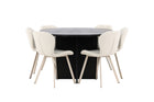 Venture Home Strada & Lilja Rektangulära Matbord ⌀120 Svart + Matstolar 2-pack Beige
