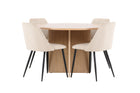 Venture Home Night & Strada Matstolar 2-pack Beige + Rektangulära Matbord ⌀120 Whitewash
