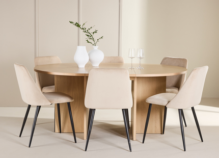 Venture Home Night & Strada Matgrupp Med 6st Matstolar Beige/Rentvå