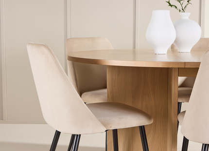 Venture Home Night & Strada Matgrupp Med 6st Matstolar Beige/Rentvå