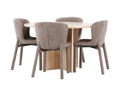 Venture Home Strada & Astoria Rektangulära Matbord ⌀120 Whitewash + Matstolar 2-pack Brun