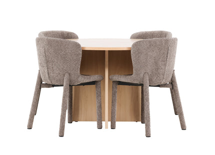 Venture Home Strada & Astoria Rektangulära Matbord ⌀120 Whitewash + Matstolar 2-pack Brun