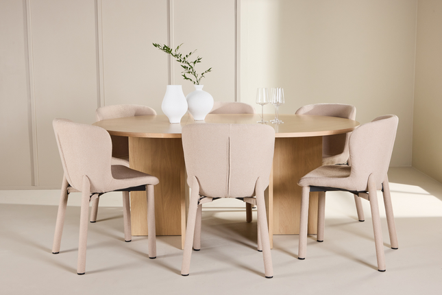 Venture Home Strada & Astoria Matgrupp Med 6st Matstolar Rentvå/Beige