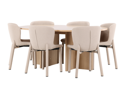 Venture Home Strada & Astoria Matgrupp Med 6st Matstolar Rentvå/Beige