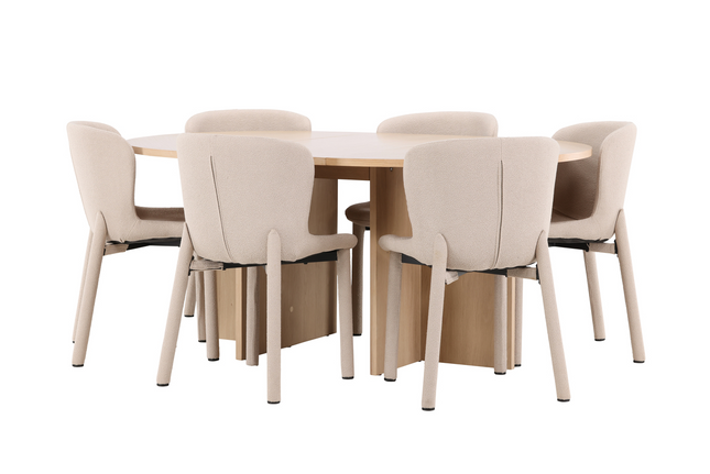 Venture Home Strada & Astoria Matgrupp Med 6st Matstolar Rentvå/Beige