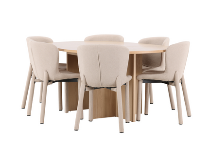 Venture Home Strada & Astoria Matgrupp Med 6st Matstolar Rentvå/Beige