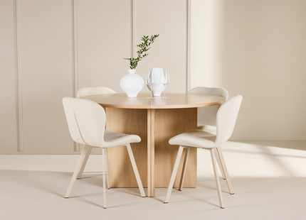 Venture Home Strada & Lilja Matgrupp Med 4st Matstolar Rentvå/Beige