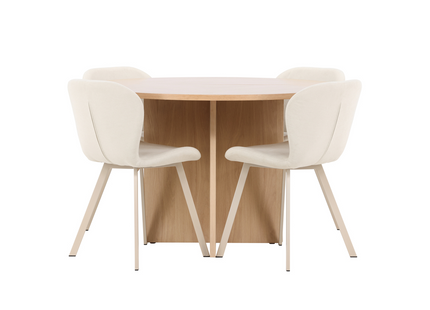 Venture Home Strada & Lilja Matgrupp Med 4st Matstolar Rentvå/Beige