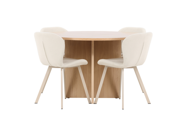 Venture Home Strada & Lilja Matgrupp Med 4st Matstolar Rentvå/Beige