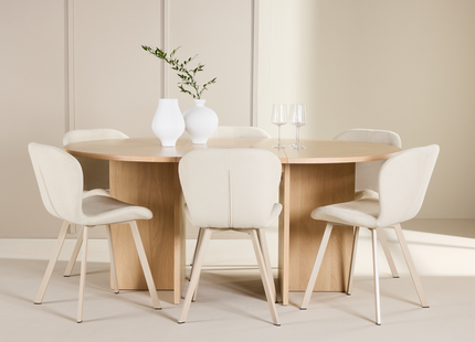 Venture Home Strada & Lilja Matgrupp Med 6st Matstolar Rentvå/Beige