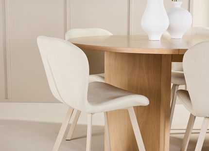 Venture Home Strada & Lilja Matgrupp Med 6st Matstolar Rentvå/Beige