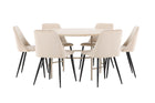 Venture Home Night & Copenhagen Matstolar 2-pack Beige + Runda Matbord ⌀140 Whitewash