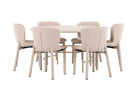 Venture Home Copenhagen & Astoria Runda Matbord ⌀140 Whitewash + Matstolar 2-pack Beige