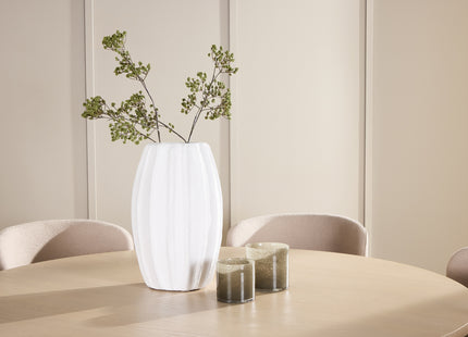 Venture Home Copenhagen & Astoria Runda Matbord ⌀140 Whitewash + Matstolar 2-pack Beige