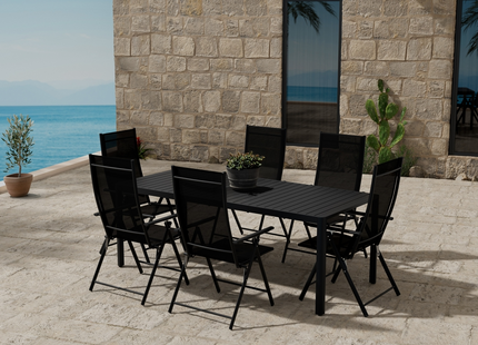 Venture Home Giardini & Levanzo Matgrupp Utomhus Med 6st Matstolar Svart