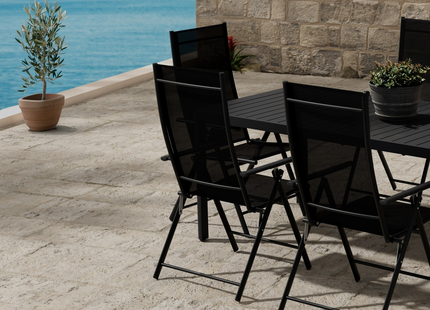 Venture Home Giardini & Levanzo Matgrupp Utomhus Med 6st Matstolar Svart