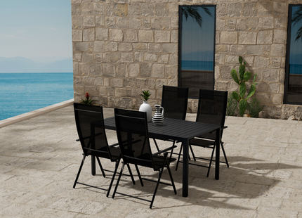 Venture Home Giardini & Levanzo Matgrupp Utomhus Med 4st Matstolar Svart
