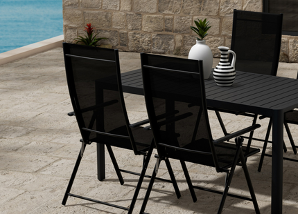 Venture Home Giardini & Levanzo Matgrupp Utomhus Med 4st Matstolar Svart