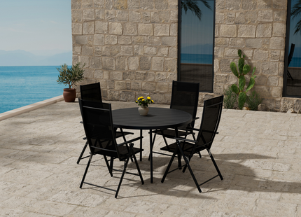 Venture Home Levanzo & Giardini Matgrupp Utomhus Med 4st Matstolar Svart