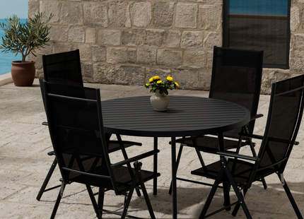 Venture Home Levanzo & Giardini Matgrupp Utomhus Med 4st Matstolar Svart