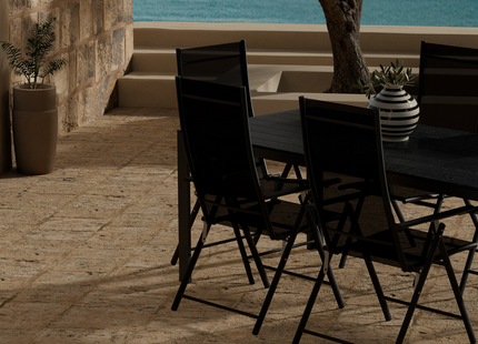 Venture Home Break & Levanzo Matgrupp Utomhus Med 6st Matstolar Svart