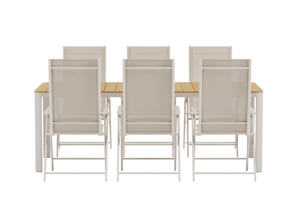 Venture Home Etna & Levanzo Matgrupp Utomhus Med 6st Matstolar Beige