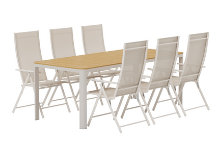 Venture Home Etna & Levanzo Matgrupp Utomhus Med 6st Matstolar Beige