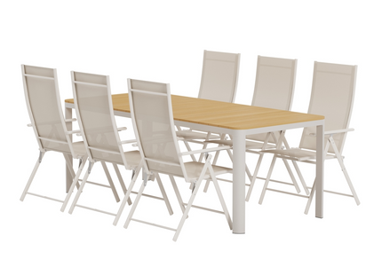 Venture Home Etna & Levanzo Matgrupp Utomhus Med 6st Matstolar Beige