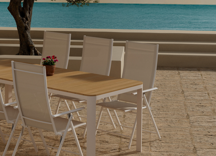 Venture Home Etna & Levanzo Matgrupp Utomhus Med 6st Matstolar Beige