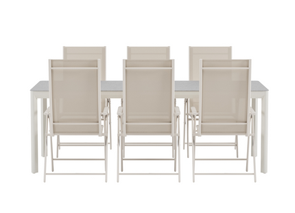 Venture Home Levanzo & Lino Matgrupp Utomhus Med 6st Matstolar Beige