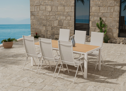 Venture Home Break & Levanzo Matgrupp Utomhus Med 6st Matstolar Beige