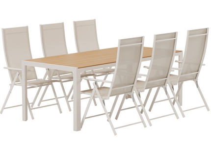 Venture Home Break & Levanzo Matgrupp Utomhus Med 6st Matstolar Beige