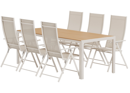 Venture Home Break & Levanzo Matgrupp Utomhus Med 6st Matstolar Beige